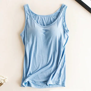 Versatile Women's Padded Camisole with Built-In Bra – Breathable & Supportive Tank Top