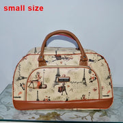 Women's PU Leather Travel Duffle Bag – Geometric Design Weekender