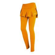 High-Waist Yoga Leggings with Skirt – Push-Up & Pockets