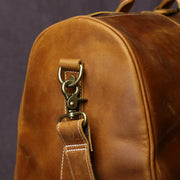 Genuine Leather Travel Duffel Bag – Cowhide Carryall