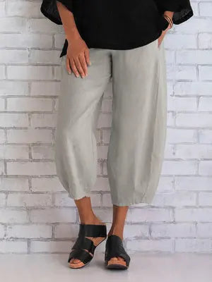 Women's Vintage Print Cargo Pants - High Waist Straight Leg Trousers