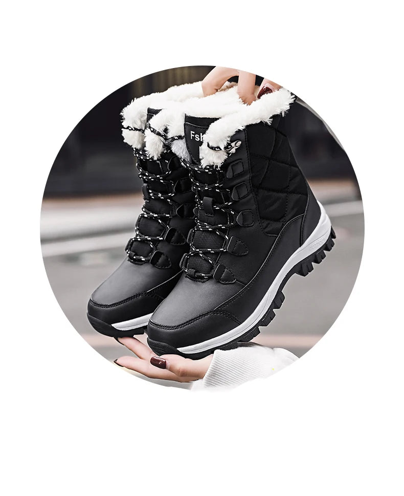 Plush Lined Ankle Snow Boots – Warm Grip Winter Style