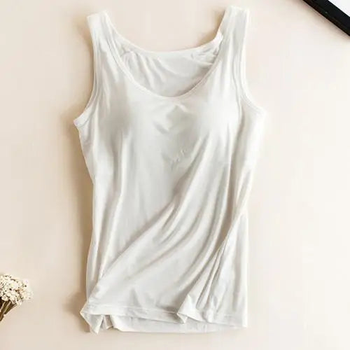 Versatile Women's Padded Camisole with Built-In Bra – Breathable & Supportive Tank Top