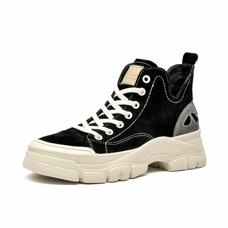 Women's Round-Toe Leather Retro Sneakers | OWNLUXE