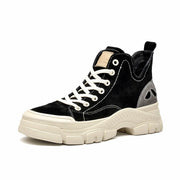 Women's Round Toe Lace Leather Sneakers | OWNLUXE