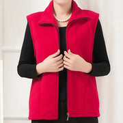 Extended-Size Vest Sleeveless Zip-Up Jacket | OWNLUXE