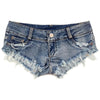 Skinny Denim Low-Waist Shorts | OWNLUXE
