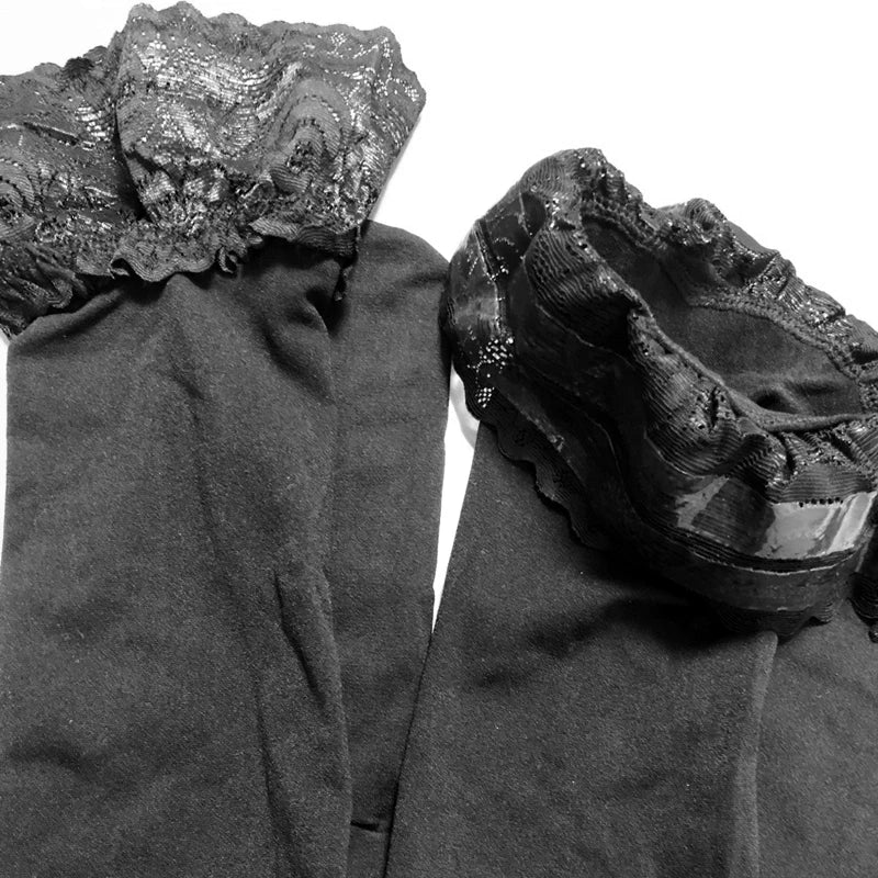 Lace Velvet Thigh-High Socks | OWNLUXE