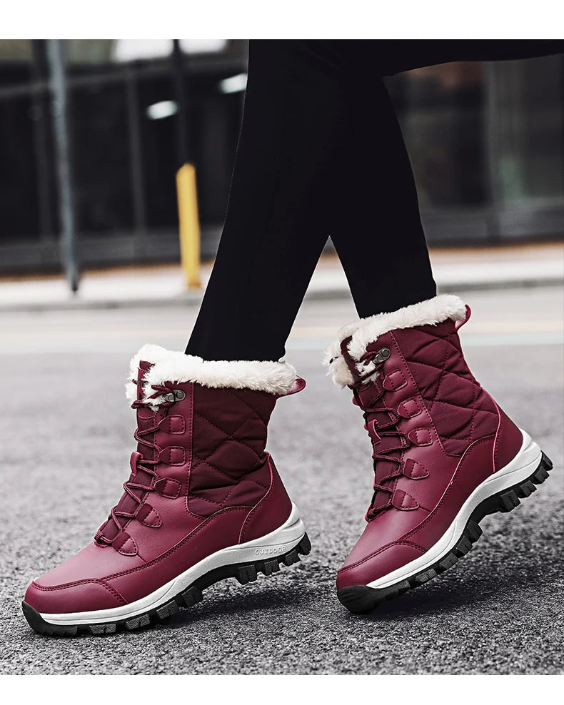 Plush Lined Ankle Snow Boots – Warm Grip Winter Style