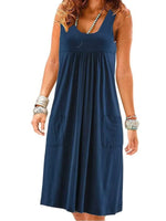 Load image into Gallery viewer, Casual Women&#39;s Striped Jersey Dress with Pockets
