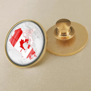 Canada Map Flag National Emblem Brooch - Lapel Pin Badge for Clothing & Official Use