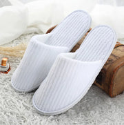 Disposable Hotel Spa Slippers – 5 Pairs Plush Cotton Slides