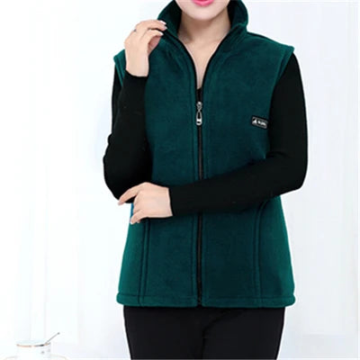 Extended-Size Vest Sleeveless Zip-Up Jacket | OWNLUXE