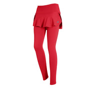 High-Waist Yoga Leggings with Skirt – Push-Up & Pockets