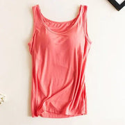 Women’s Padded Camisole with Built-In Bra – Modal Stretch Tank