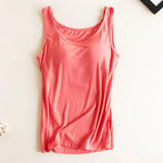 Load image into Gallery viewer, Versatile Women&#39;s Padded Camisole with Built-In Bra – Breathable &amp; Supportive Tank Top
