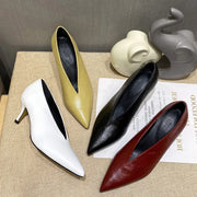 Women's Pointed Toe Pumps (Wine Chunky Heel) – Shop at OWNLUXE