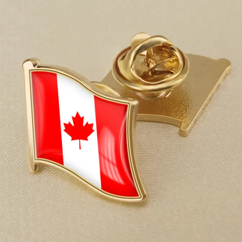 Canada Map Flag National Emblem Brooch - Lapel Pin Badge for Clothing & Official Use