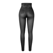 Faux Denim Leggings - High Waist Tummy Control Jeggings