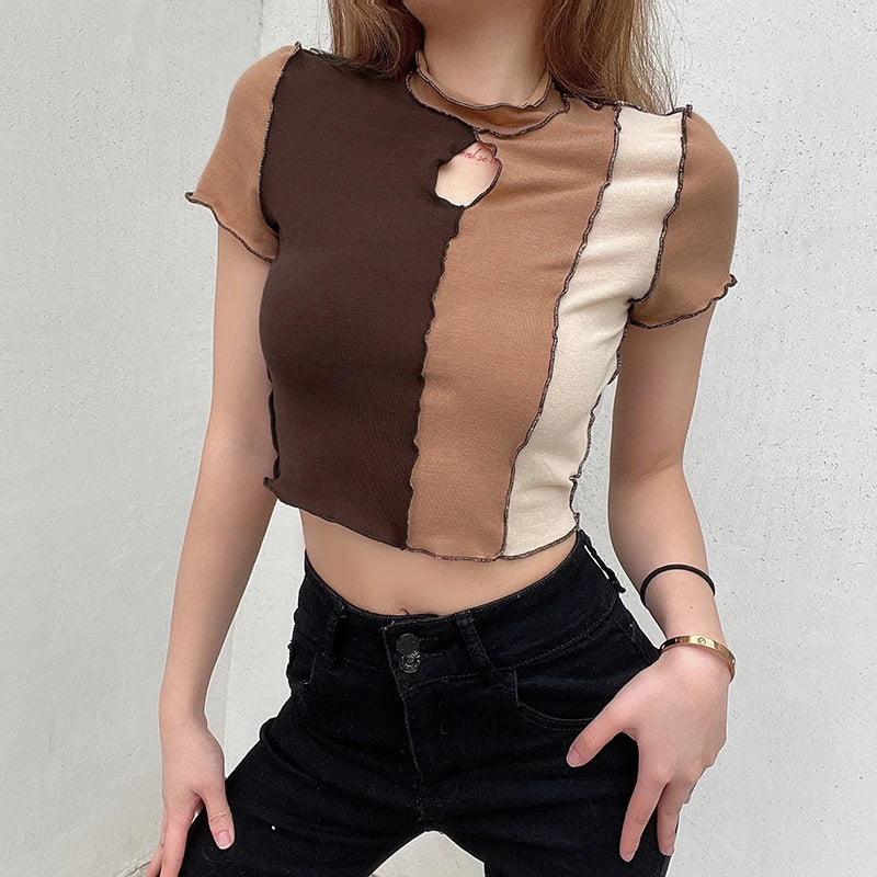 Rhinestone Short-Sleeve Blouse | OWNLUXE
