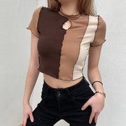 Rhinestone Short-Sleeve Blouse | OWNLUXE