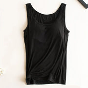 Women’s Padded Camisole with Built-In Bra – Modal Stretch Tank