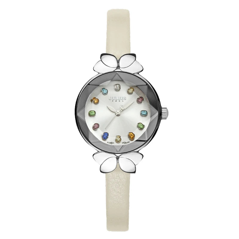 Women's Leather Strap Quartz Wristwatch – Elegant, Water Resistant & Fashionable