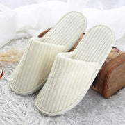 Disposable Hotel Spa Slippers – 5 Pairs Plush Cotton Slides