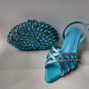 Crystal Sandals and Clutch Bag Set – Rhinestone Party Heels