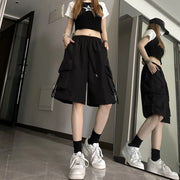 High-Waist Cargo Wide-Leg Pocket Shorts | OWNLUXE