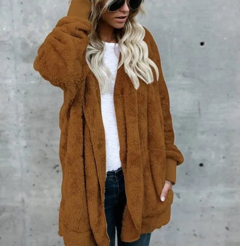 Double Fleece Hooded Cardigan – Thick, Slim & Cozy Layers