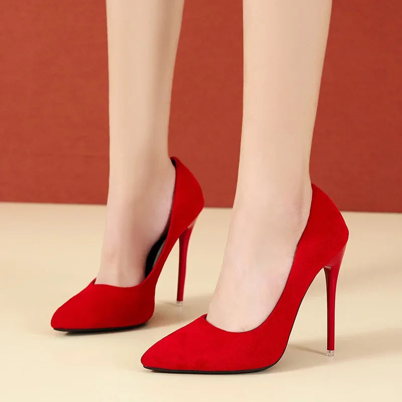 Pointed Super-High Heel Pumps for Dramatic Elevation
