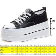 Women's Genuine Leather High Heel Street Sneakers