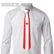 Canada Flag Emblem Neck Tie – Slim Plaid Tie for Wedding, Business & Canada Day