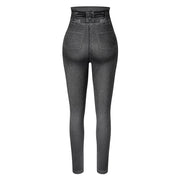 Faux Denim Leggings – High Waist Shapewear