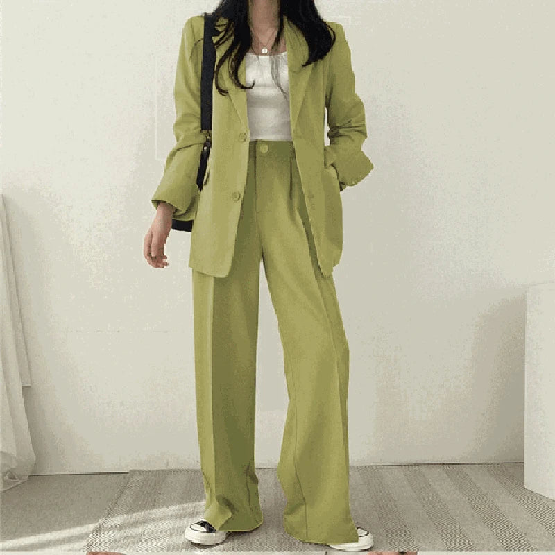 Tailored Office Pant Suit - Structured Business Set for Women