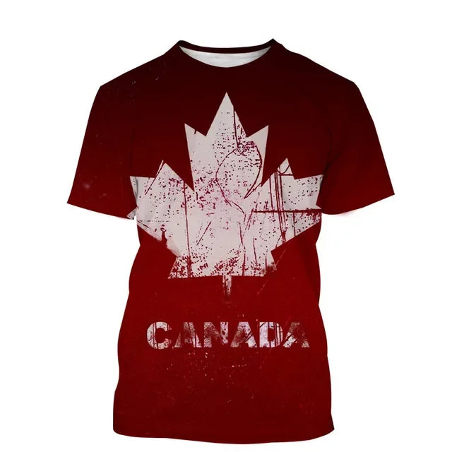 Canada Beaver T Shirt Canadian Flag Maple Leaf 3D Print Streetwear Man Woman O-Neck T-shirts Harajuku Tees Tops Kids Clothing