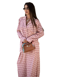 🌸 Printed Two-Piece Set for Women – Loose Blouse &amp; Wide-Leg Pants | 🌸 Ensemble 2 pièces imprimé pour femme – Blouse ample et pantalon large