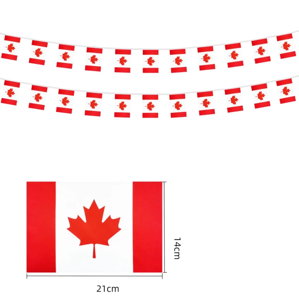 Canada Flag Bunting Banner - Pennant String Flags Set of 20 for Parties & Festivals