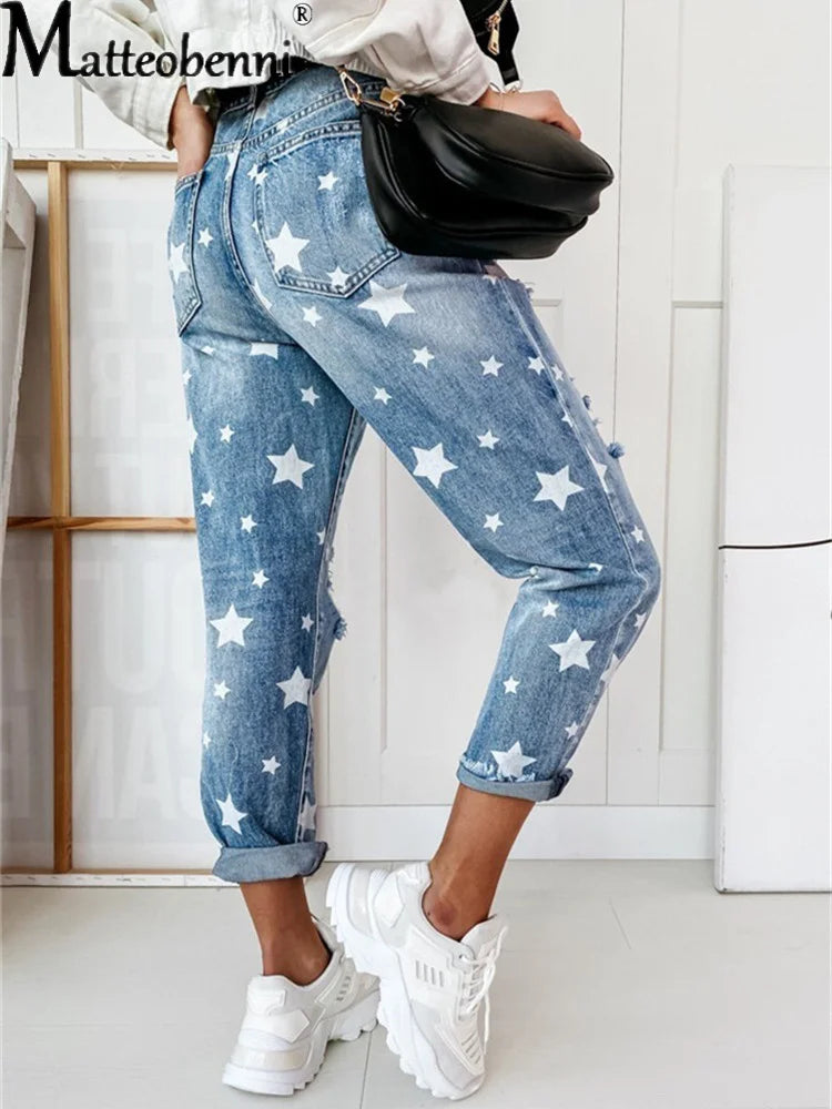 High-Waist Denim Boyfriend Jeans | OWNLUXE