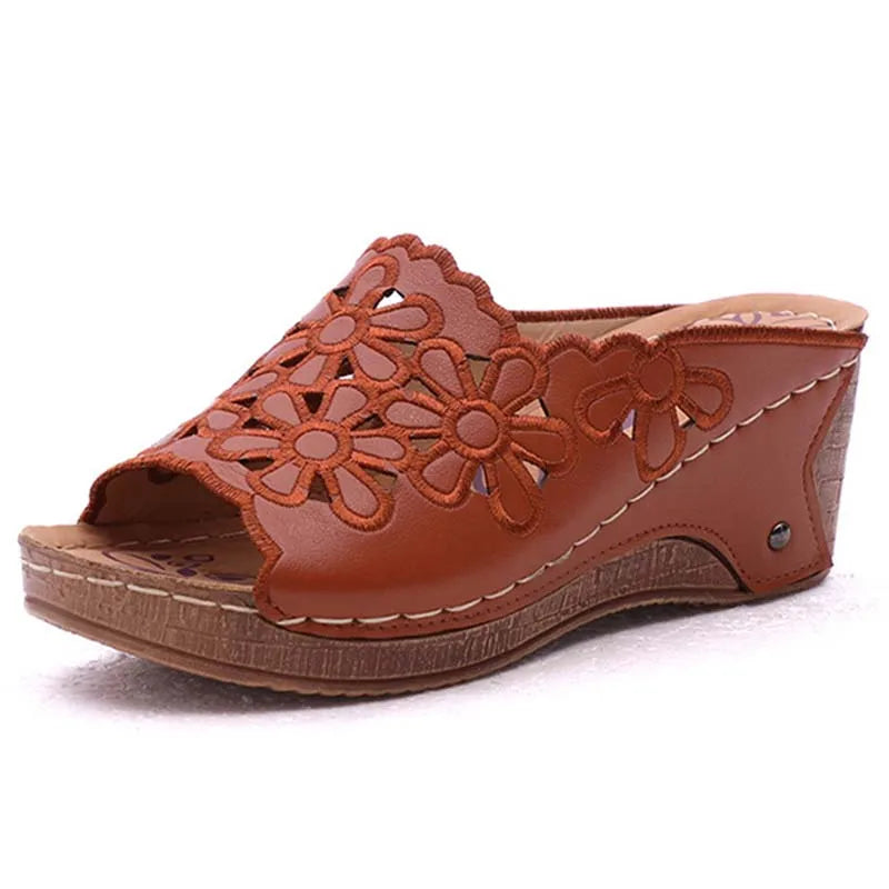 Women's Wedge Sandals – Comfortable Floral Design