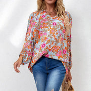 Plus Size Floral Pullover Top – Loose Fit Everyday Tee