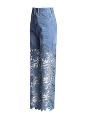 VGH Hollow Out Denim Pants - High Waist Slimming Trousers