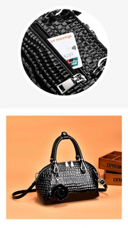 Yellow Crocodile Pattern Tote Bag - Small Shell Messenger