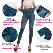 Faux Denim Leggings – High Waist Shapewear