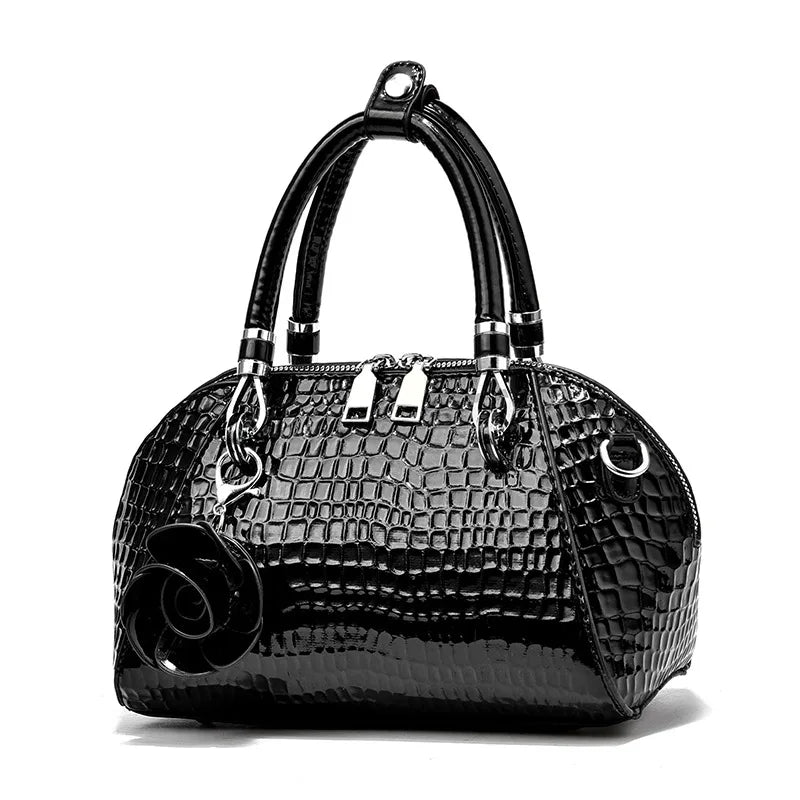 Yellow Crocodile Pattern Tote Bag - Small Shell Messenger