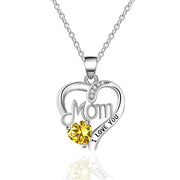 Sterling Silver Heart Pendant Necklace | Zircon Gem Choker | OWNLUXE