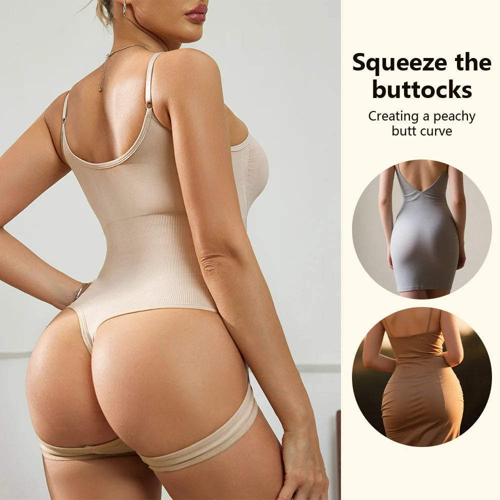 Seamless Butt Lifter Thong Bodysuit - Tummy Control Shapewear