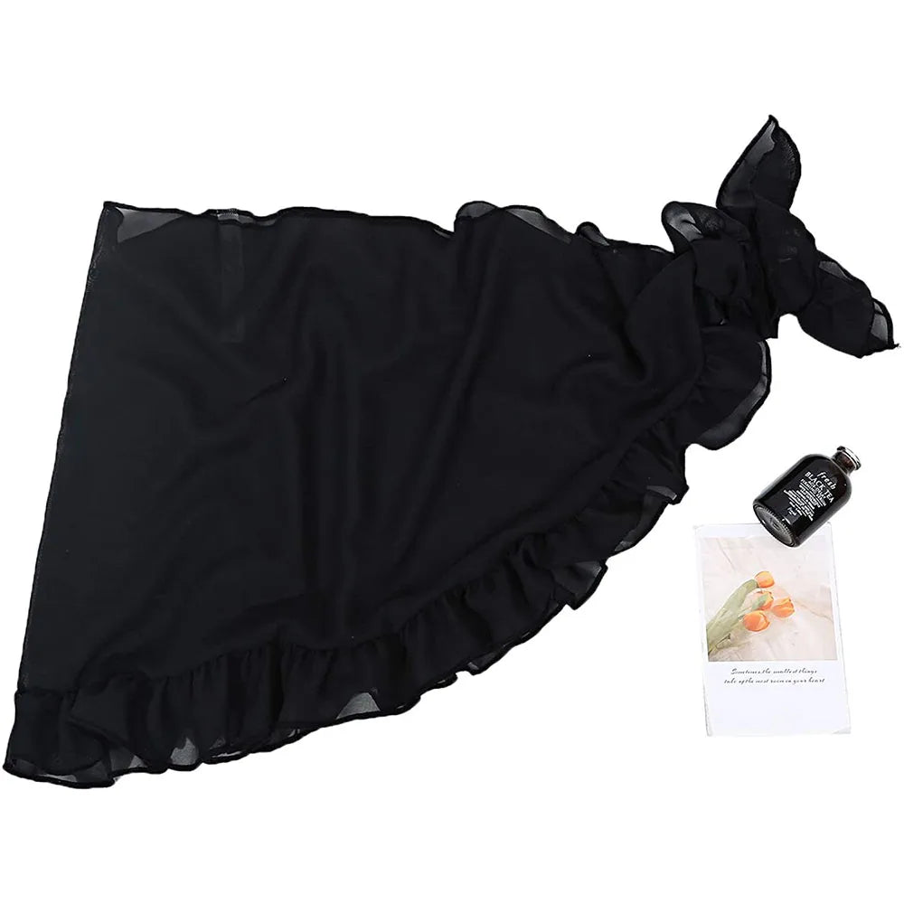 Ruffle Wrap Sheer Chiffon Swim Cover-Up | OWNLUXE