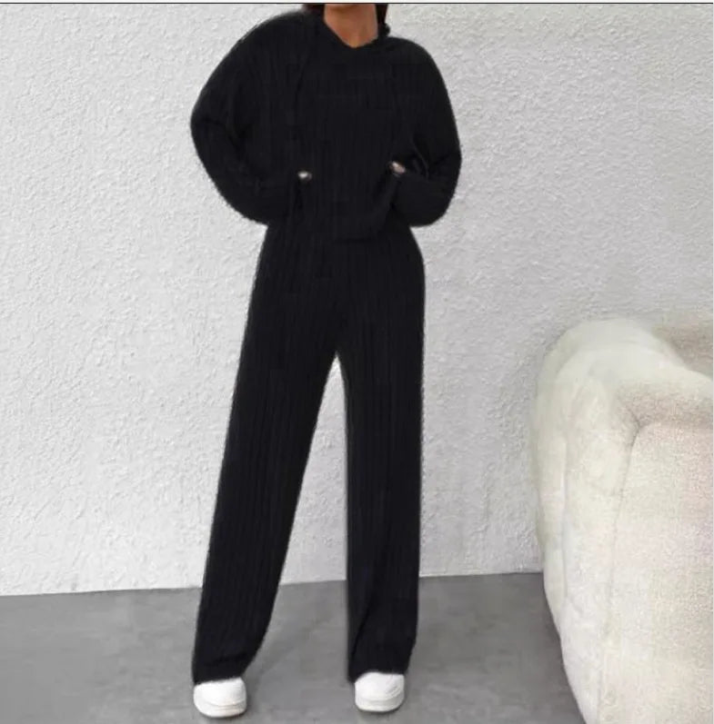 Women's Striped Hooded Two Piece Pants | OWNLUXE